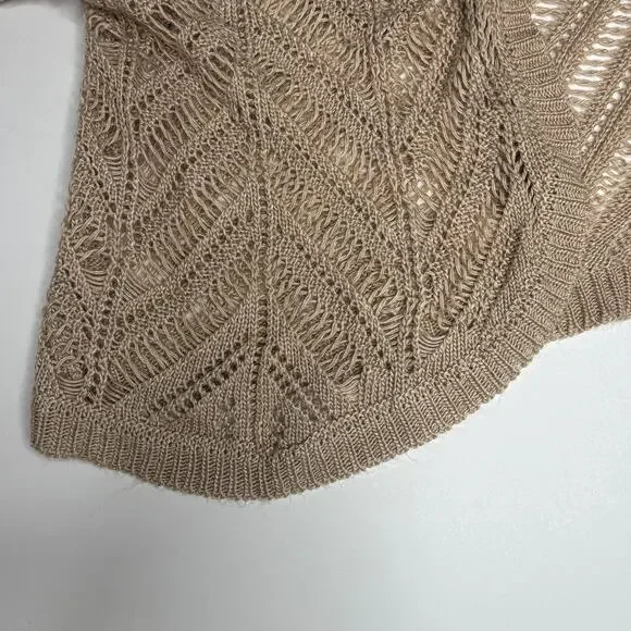 Roz & Ali Khaki Crochet Cardigan Sweater Plus Size 2X - Picture 3 of 6